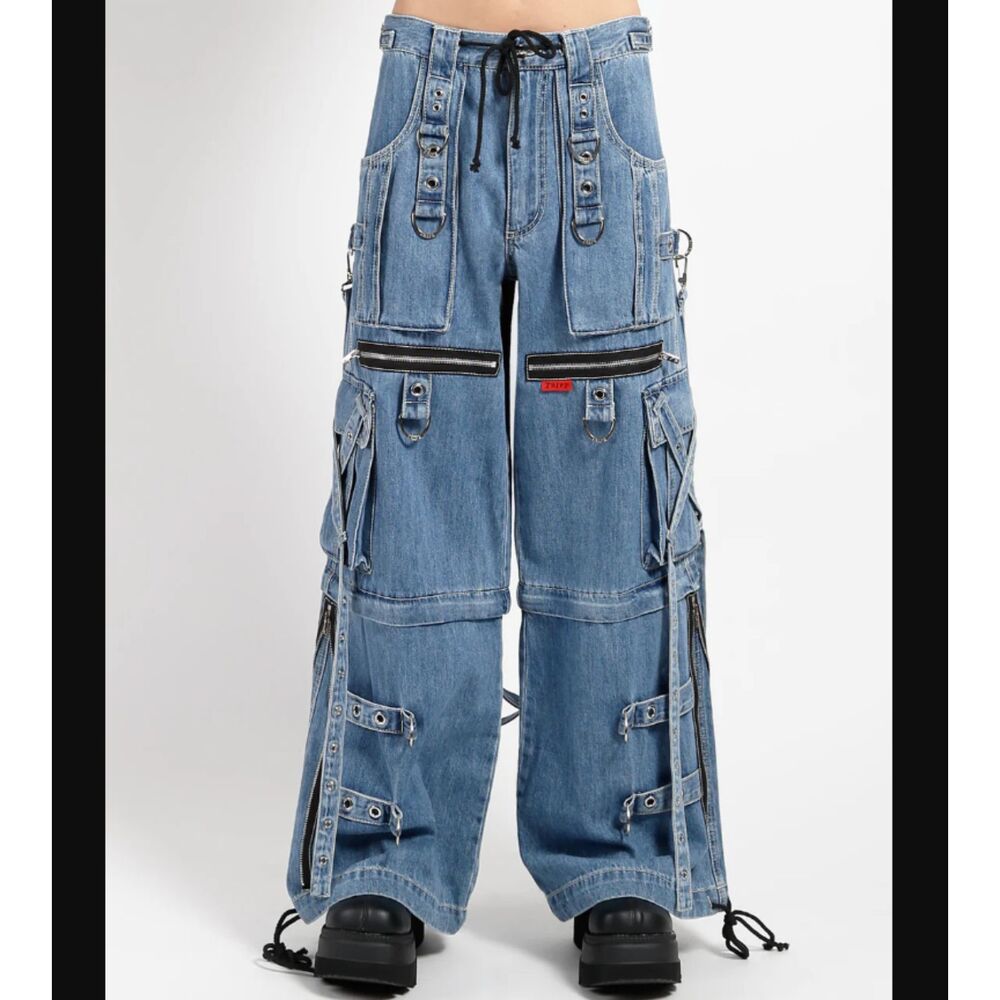 Tripp NYC X-Strap Blue Denim Unisex Pants